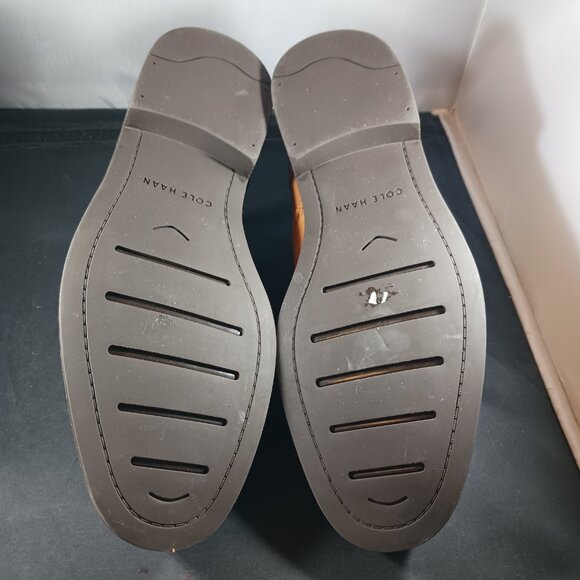 COLE HAAN British Tan Dustin Wing Tip Oxford Dress Shoe Men's 7M - Picture 10 of 12